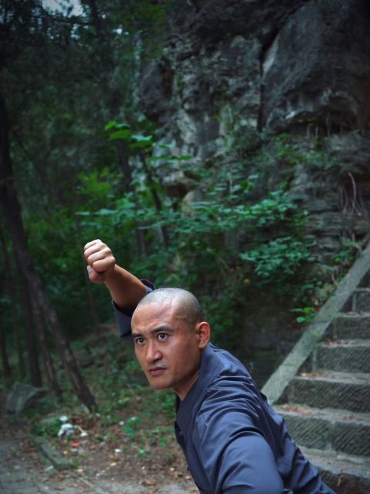 Fist technique on stone path